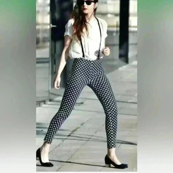 Diane Von Furstenberg‎ genesis polka dot cropped trousers black/white. Sz 8 - Picture 2 of 11